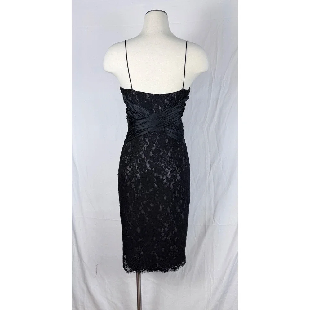 Anne Klein Dress 10 Purple Black Lace Spaghetti Strap Y2K Cocktail Whimsigoth - Picture 4 of 9